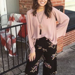 Everly Floral Black Pants